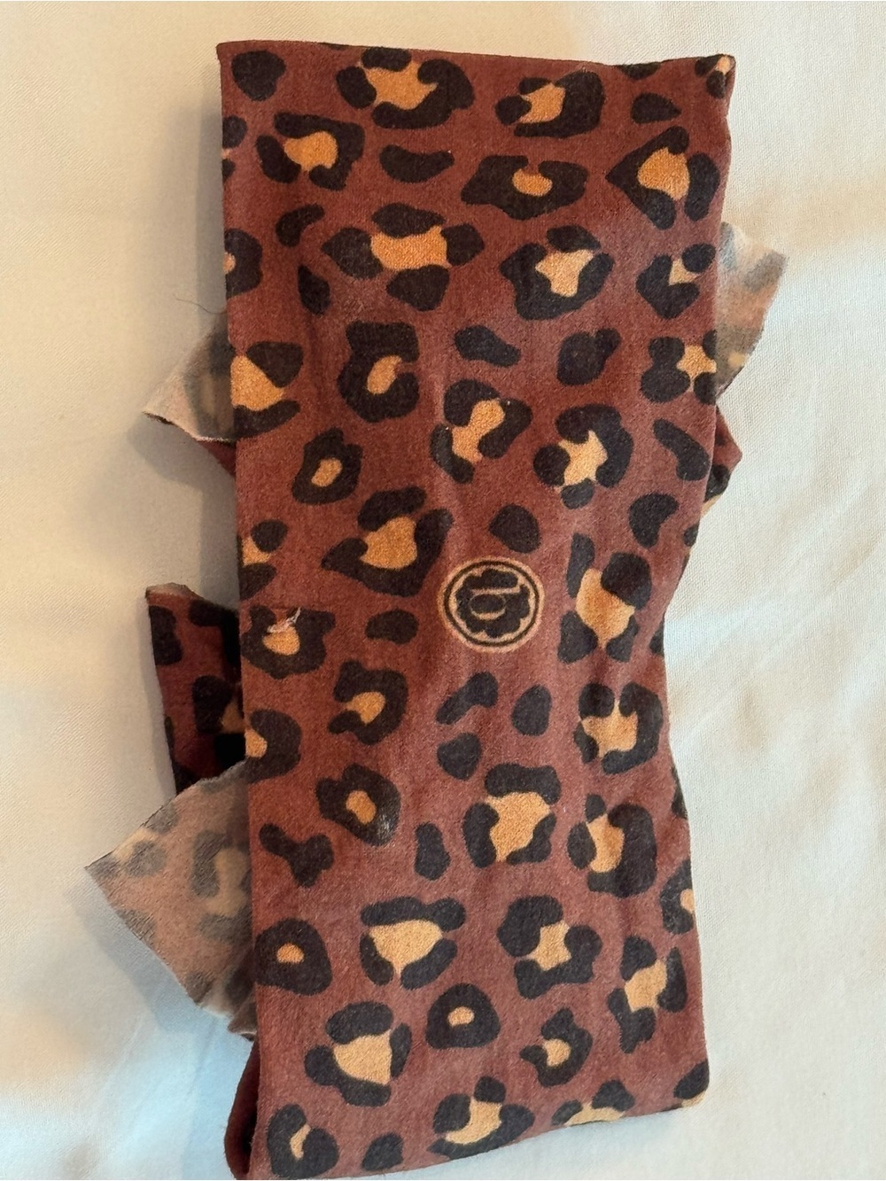 Baby Bling Leopard FAB® Wide Bow Headband | Brown Animal Print | One Size - Picture 2 of 2
